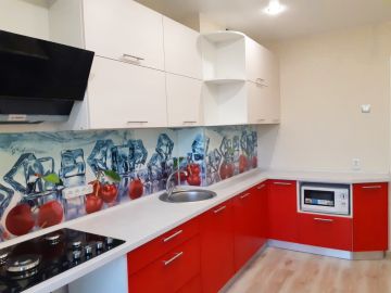 Кухня с фасадами из пластика и ЛДСП